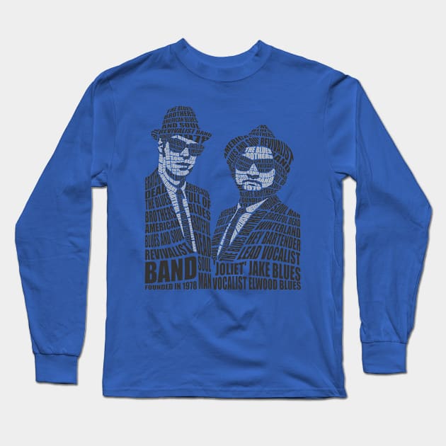 Calligram - Blues Brothers Long Sleeve T-Shirt by ShirzAndMore